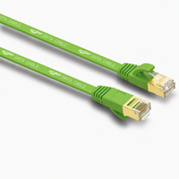 Kabel Jaringan Patch Cord Flat FTP SFTP dengan Konduktor Tembaga Murni 100% RJ45 30AWG, Custom Cat5e Cat7 Cat8 1/3/5M CAT6 CAT6a Ethernet