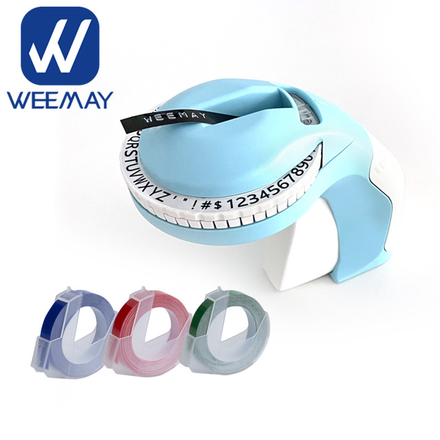 Weemay Manual Stereo 3D Embossing Label Printer for Dymo 12965 3D Embossing Tape Letterings Machine