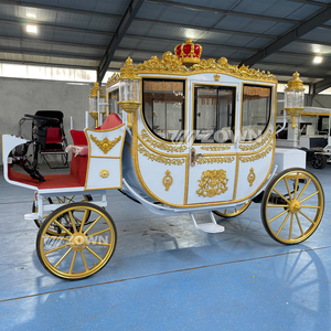 Calèche royale électrique entièrement fermée avec roues robustes, chariot de luxe résistant aux intempéries pour utilisation toute saison dans les zones touristiques et les stations balnéaires - Product Image 3