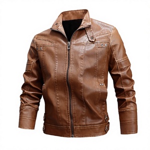 <b>Men's</b> Genuine <b>Leather</b> Casual Slim Fit Reversible Winter Motorcycle <b>Leather</b> <b>Jacket</b> - Product Image 2