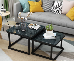 AILICHEN Mobilier de salon moderne léger et luxueux motif marbre <span class=keywords><strong>Table</strong></span> <span class=keywords><strong>d</strong></span>'<span class=keywords><strong>appoint</strong></span> en verre trempé <span class=keywords><strong>Table</strong></span> à thé rétractable - Product Image 4