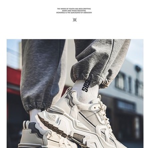 รองเท้าลำลองผู้ชายแฟชั่นอเนกประสงค์ สไตล์ใหม่ รองเท้าเดินป่าสำหรับวัยรุ่น ผ้าตาข่าย พื้นหนา - Product Image 6