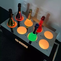 Discothèque 8 10 12 bouteilles Champagne transporteur métal luxe vin Chariot support présentoir LED liqueur bouteille accessoire décoratif