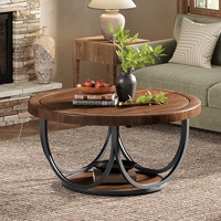 Table basse moderne de petite taille, plateau en bois, structure en métal, meubles écologiques pour la maison, salon, salle à manger, hôtel, facile à nettoyer, garantie 1 an