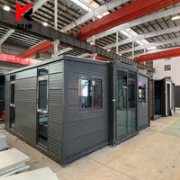 Maisons en conteneur plat de 20 pieds et 40 pieds avec cuisine et toilettes Conteneur pliable de 2 chambres pour application de villa