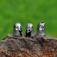 Bijoux scandinaves vintage, bijoux fins en acier inoxydable, bijoux vikings, casque de guerrier, perles pour barbe et cheveux DIY pour bracelet