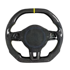 Volante Deportivo Forjado de Fibra de Carbono con Base Plana y Cuero para Volkswagen Tiguan, Passat B6, CC, <span class=keywords><strong>Beetle</strong></span>, Scirocco, Jetta, Caddy - Product Image 5