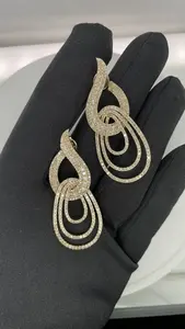 H.A.IMPEX, superventas, oro amarillo de 18kt, 5,61 quilates, corte ovalado, Natural Diamante, estilo Hiphop, pendientes certificados IGI para mujer, informales - Product Image 2