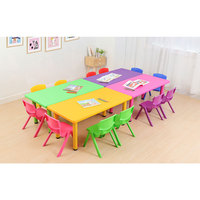 Ensemble de meubles pour enfants en plastique coloré Moetry, table et chaises, pour maternelle, école, salle de classe, Mesas Sillas Plastico