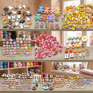 Abalorios de resina Kawaii de nube arcoíris, cabujones de base plana, <span class=keywords><strong>sirena</strong></span>, purpurina, corazón, girasol, cara sonriente, castillo, coche de policía fantasía, DIY - Product Image 4