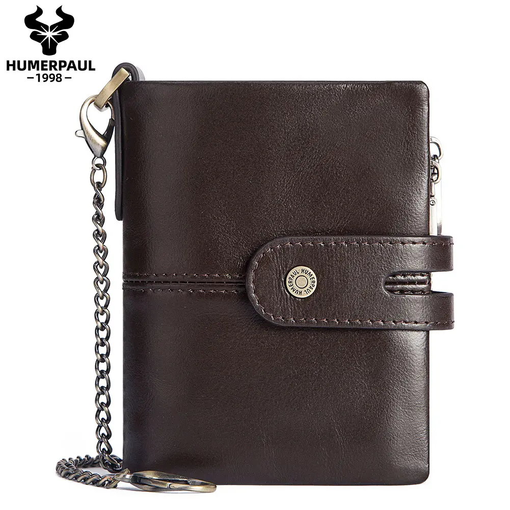 TS RFID portefeuille homme en cuir véritable grande capacité porte-cartes vintage