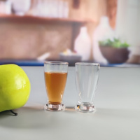 Gelas Shot bir Mini kustom dengan alas melamin berat mug bir bening untuk ulang tahun atau teman pesta Sake Shooter Glass
