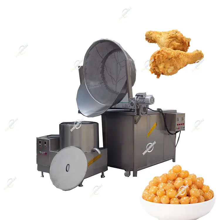 इलेक्ट्रिकल राउंड बैच फ्रायर मूंगफली डोनट टेम्पुरा प्याज लहसुन चिकन डीप फ्राइंग मशीन