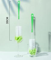 35cm Ménage long manche lait bouteille en verre eau tasse brosse
