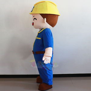 زي تنكري كرتوني على شكل عامل معتمد من CE، مقاس للكبار قابل للتخصيص، زي تميمة للشركات الصناعية - Product Image 5