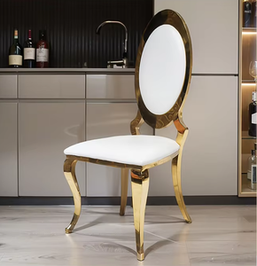 Sillas de comedor modernas de acero inoxidable dorado para eventos, uso interior y exterior en hoteles, bodas, apartamentos, para sala de estar y dormitorio - Product Image 5
