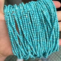 Perles de pierre de turquoise naturelle en gros d'usine rondes 2mm 3mm 4mm perles de turquoise parfaites pour la fabrication de bijoux de bracelet de collier