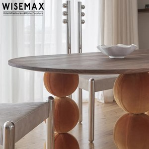 WISEMAX <span class=keywords><strong>Chaise</strong></span> de salle à manger vintage en acier inoxydable du milieu du siècle art <span class=keywords><strong>2</strong></span> tuyaux dossier haut avec six variations siège en fourrure boucle meubles de maison - Product Image 2