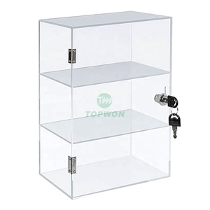 Tùy chỉnh hiển thị cửa hàng bán lẻ Acrylic hiển thị đứng 2 Tier Acrylic hiển thị tủ trang điểm trang sức Acrylic hiển thị trường hợp - Product Image 2