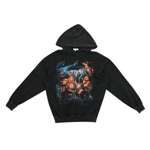 Streetlux Heavyweight 500GSM Sudadera con capucha de algodón para hombre Desgastado Lavado ácido Oversized Vintage Terry Streetwear - Product Image 1