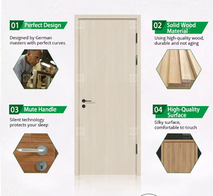 Puertas interiores de madera maciza impermeables modernas, nuevo diseño con accesorios a la venta para aplicaciones de hoteles y dormitorios - Product Image 2