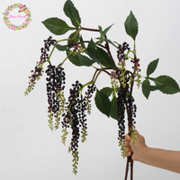 Nouvelle Conception de Fleurs Artificielles en Plastique : Amarante, Radis de Montagne Simulé, Fleur de Pokeweed pour Décoration Murale