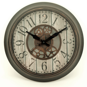 <b>Vintage</b> Industrial Gear <b>Wall</b> <b>Clock</b> in Aged Bronze Old Looking for Hotel Home Coffee Shop Decoration - Product Image 3