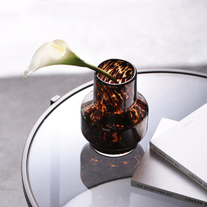 Vase en verre imprimé léopard fait main <span class=keywords><strong>de</strong></span> Style Ins <span class=keywords><strong>Vintage</strong></span> Vase à fleurs en écaille <span class=keywords><strong>de</strong></span> tortue pour la décoration intérieure <span class=keywords><strong>Centre</strong></span> <span class=keywords><strong>de</strong></span> <span class=keywords><strong>table</strong></span> rétro - Product Image 2