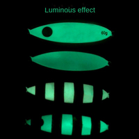 Señuelo de Pesca HESSEN Big Jig Luminoso de 40g-350g para Agua Salada, Señuelos de Natación para Pesca de Lubina, Jigs Metálicos de Plomo para Pesca Lenta