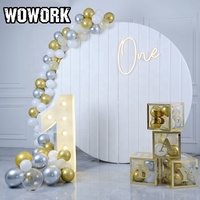 Nouveau WOWORK Fushun 2026, Panneau de fond en acrylique et PVC coloré, pour anniversaire, mariage, arche de gâteau, toile de fond d'événement, vente en gros