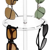 Présentoir à lunettes en acrylique à faible MOQ, support à 4 niveaux transparent pour lunettes, présentoir professionnel pour lunettes de soleil pour boutique