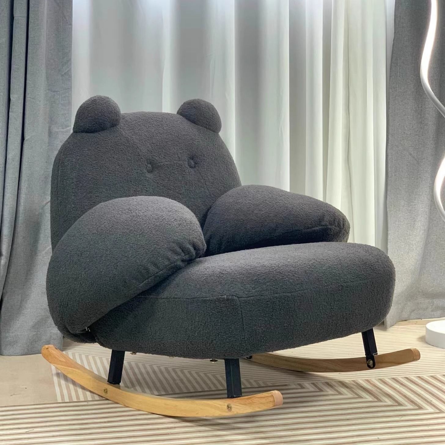 Silla Mecedora Big Bear - Gris (Ajustable y Lavable)