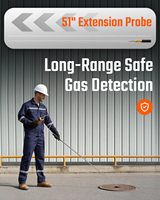 Détecteur multi-gaz Aikesi avec écran couleur, triple alarme (son/vibration/lumière), sonde longue haute précision pour CO/O2/H2S/EX/CO2