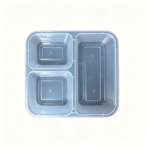 Envase de Plástico Desechable de 3 Compartimentos con Tapa Plana, Resistente a Fugas, para Comida para Llevar, Uso en Restaurantes y Servicios de Catering - Product Image 3
