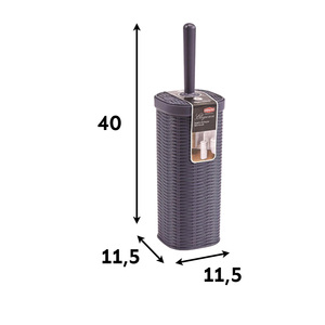 Porte-brosse de toilette élégant gris tourterelle - Product Image 3