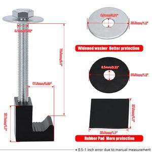 4 pz alluminio <span class=keywords><strong>Crossover</strong></span> Toolbox J Hook Kit con viti rondelle J-Clip morsetti di montaggio cassetta degli attrezzi <span class=keywords><strong>Tie</strong></span> Down Bolt tenditore universale - Product Image 5