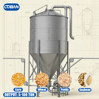 Silo de stockage de maïs, de blé ou de céréales en acier galvanisé de 275 g/m², capacité de 5 à 100 tonnes, pour ligne d'alimentation avicole ou moulin à farine