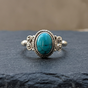 Customized Silver 925 Women Jewelry Turquoise Stone Sterling Silver 925 <b>Rings</b> for <b>Girls</b> Women - Product Image 1