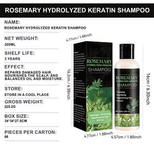 Champú de Queratina Hidrolizada de Romero 200ml, Limpieza Profunda y Reparación del Cabello, Envase Neutral - Product Image 5