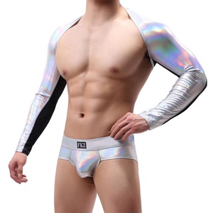 Slip boxer da <span class=keywords><strong>uomo</strong></span> <span class=keywords><strong>sexy</strong></span> in seta, lavorati a maglia, traspiranti, antistatici, ad asciugatura rapida, per performance sul palco e sfilate di moda - Product Image 4