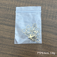 Cadena de Acero Inoxidable, Collar con Cruz Pequeña, Cadena de Quilla de Oro de 18K con Colgante de Cruz Perforada