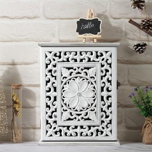 Gabinete de madera rústica <span class=keywords><strong>para</strong></span> <span class=keywords><strong>llaves</strong></span> con ganchos, colgadores de <span class=keywords><strong>llaves</strong></span> montados en la pared, estante <span class=keywords><strong>decorativo</strong></span> <span class=keywords><strong>para</strong></span> <span class=keywords><strong>Llaves</strong></span> <span class=keywords><strong>para</strong></span> el hogar, oficina, entrada, pasillo - Product Image 2