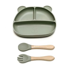 Plato de Silicona Antideslizante para la Mesa, para el Aprendizaje de la Alimentación de los Niños, Plato para Frutas y Alimentación de Bebés, Artículos para Bebés - Product Image 3