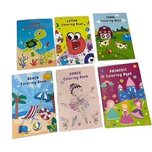 Vente en gros de livres d'autocollants de coloriage personnalisés pour tout-petits enfants qui peignent la saison chrétienne ensemble de livres de couleurs imprimés