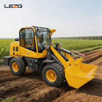 Chargeuse sur pneus diesel 4x4 de 2 tonnes avec grappin pour canne à sucre, engin de terrassement agricole