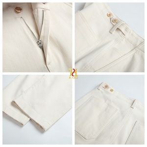 <span class=keywords><strong>Jean</strong></span> baggy de luxe pour homme 2025 – Pantalon streetwear haut de gamme en coton, coupe large, taille ajustable, denim style papa, <span class=keywords><strong>blanc</strong></span> ivoire - Product Image 1