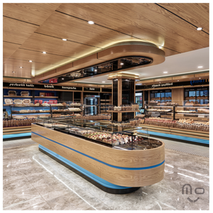 Scaffali Espositivi LED dal Design Moderno per Panetterie con Materiali Ecologici per Banconi di Caffè e Ristoranti - Product Image 1