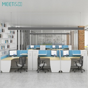 Modern Solid Wood Office Desk <b>Workstation</b> 2-6 Person Seater with Extendable Feature for Open Space Work Environments - Product Image 5