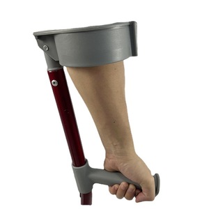 Height Adjustable Elbow Crutch Red Aluminum Alloy Lightweight Anti Slip For Elderly And Disabled Support Walking Aid - Product Image 1