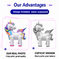 Ballon en feuille de Mylar BLN 3D Licorne Debout Arc-en-ciel Dessin Animé pour Filles Anniversaire Baby Shower Décoration de Fête pour Enfants en Classe
